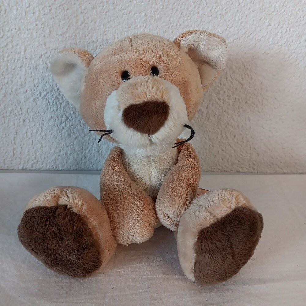 Nici Zoo Friends Lion Cub Plush Tan Brown Big Feet Floppy Legs Weighted Bottom